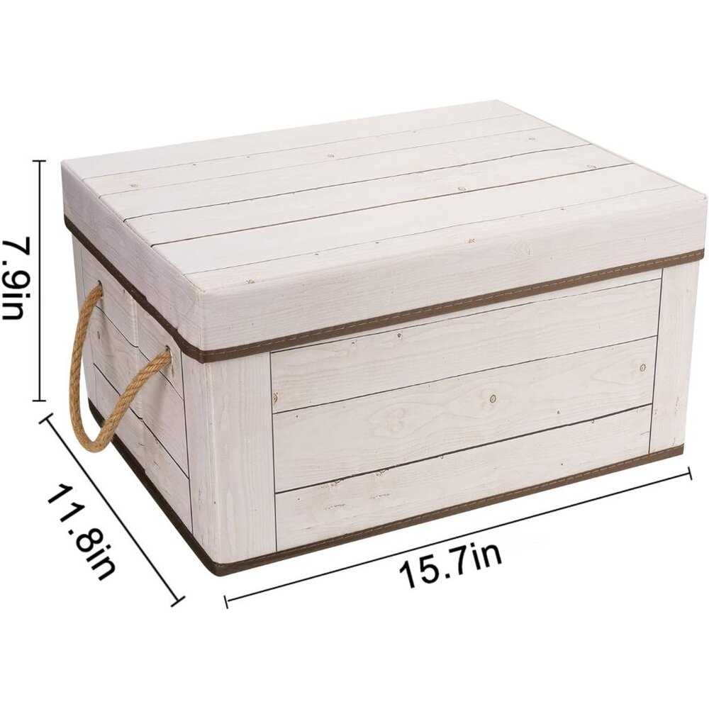 Memory Box for Keepsake, Decorative Storage Boxes with Lids and Handles for Stor - Picture 3 of 7